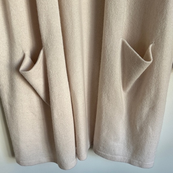 Garnet Hill 100% Cashmere Soft Cream Open-Front Cardigan with Pockets - Picture 5 of 8